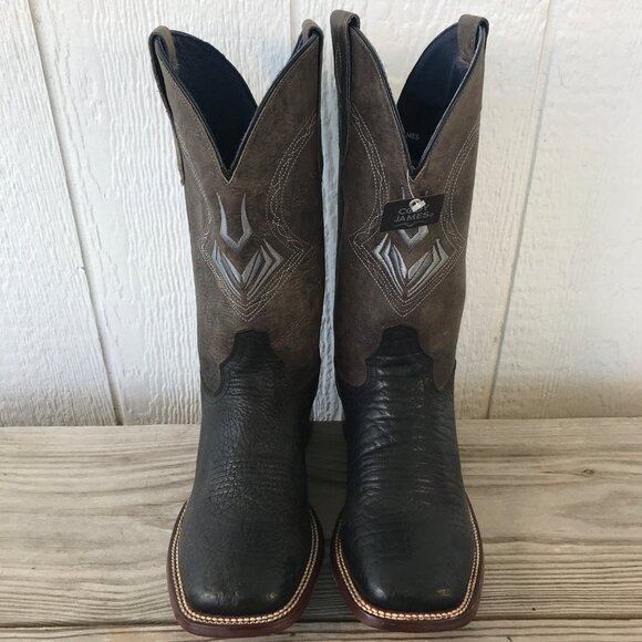 Cody James Bull Shoulder Mens Black Gray Leather Western Boots Mens 9 D BBH4 - Picture 10 of 13